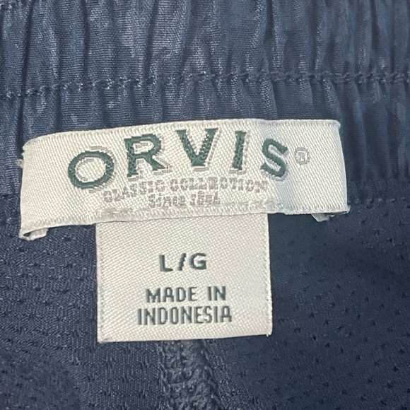 Orvis Women's Embossed Pull On Skort Inner Short Size Large Navy Blue - Picture 2 of 6